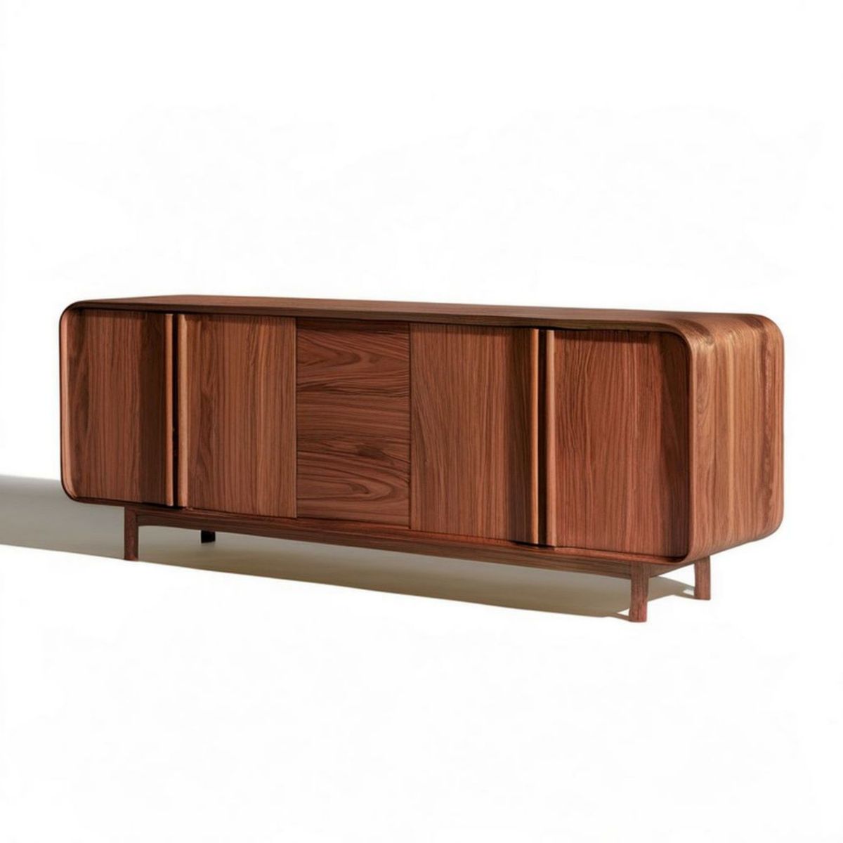 Sideboard mit Schiebetüren, 180 x 45 x 75 cm, Walnussbraun, Walnussfurnier