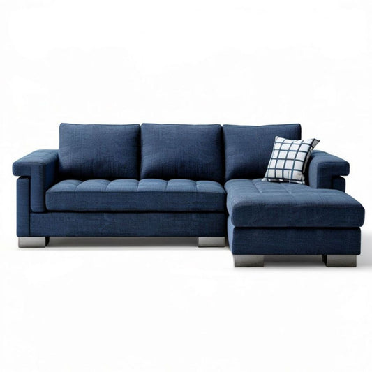 Ecksofa mit rechter Recamiere, 260 x 160 x 85 cm, Dunkelblau