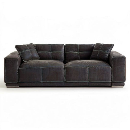 2-Sitzer-Sofa aus PU-Kunstleder, 220 x 100 x 85 cm, Dunkelbraun
