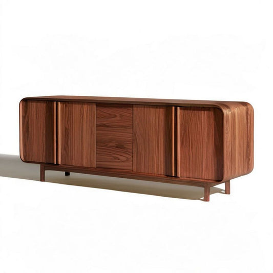 Sideboard mit Schiebetüren, 180 x 45 x 75 cm, Walnussbraun, Walnussfurnier