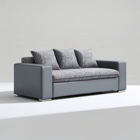 2-Sitzer-Sofa 180 x 90 x 78 cm in Grau und Anthrazit mit PU-Kunstleder und Polyesterbezug