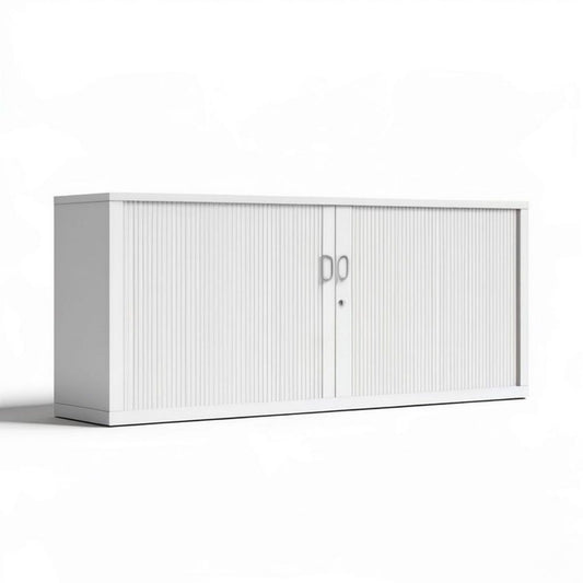 Rollladenschrank aus Stahl, Weiss, 120 x 45 x 72 cm