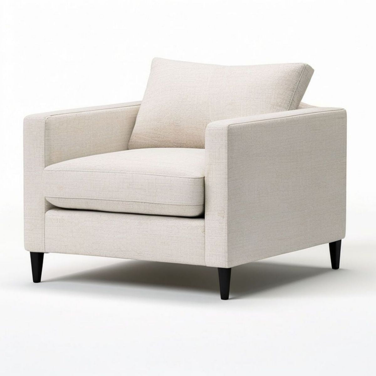 Sessel mit Armlehnen, 90 x 85 x 85 cm, Creme/Schwarz, Polyester