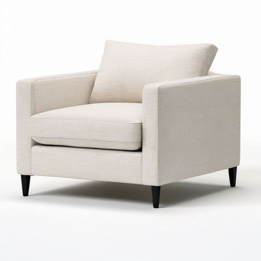 Sessel mit Armlehnen, 90 x 85 x 85 cm, Creme/Schwarz, Polyester