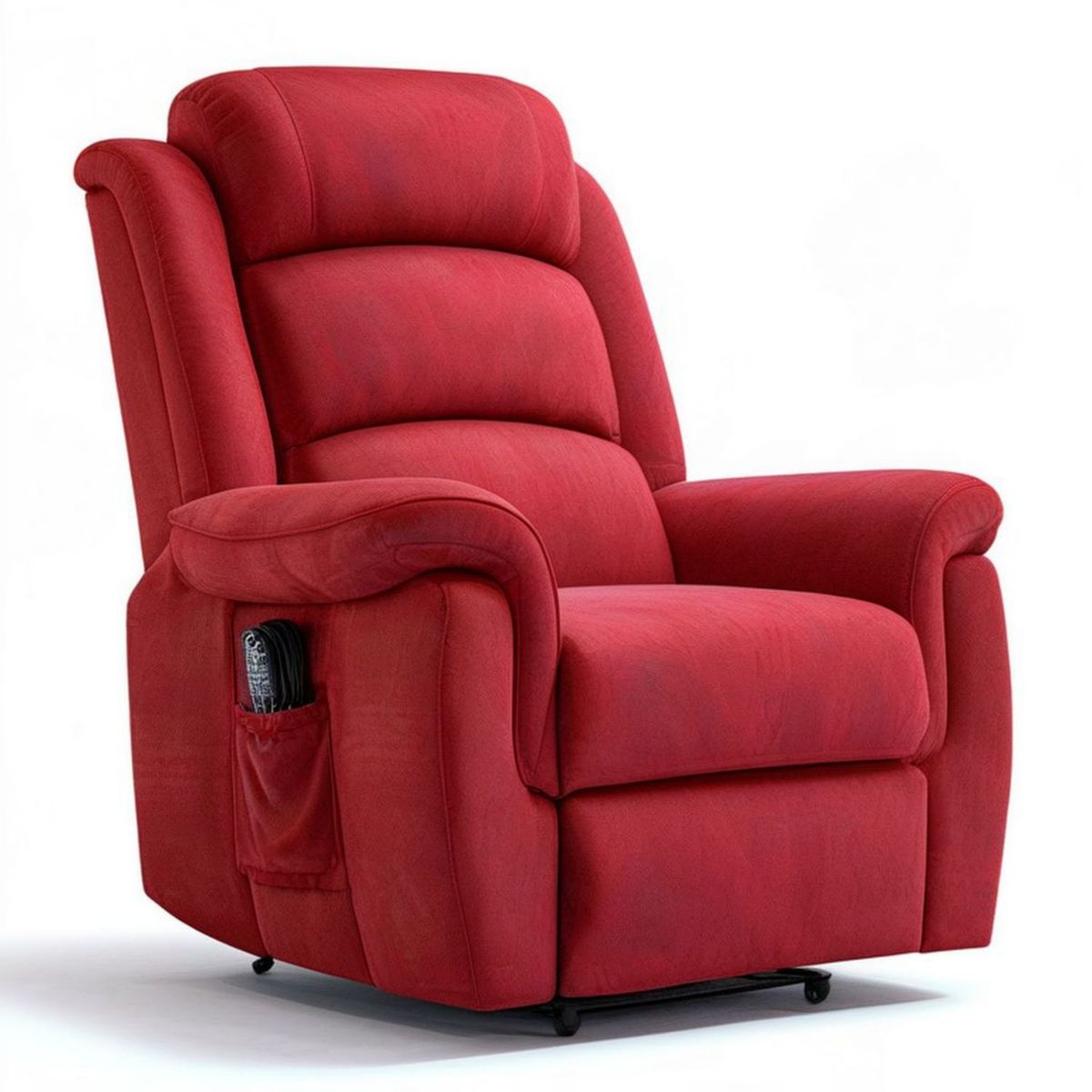 Elektrisch verstellbarer Relaxsessel mit Liegefunktion, Rot, Mikrofaser, 90 × 95 × 105 cm